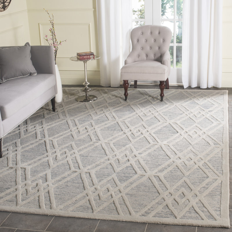 Wrought Studio Medina Hand Tufted Wool Gray Ivory Area Rug Reviews Wayfair