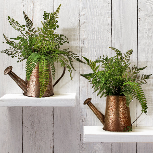 Gracie Oaks 2 Artificial Fern Plant in Pot Set &amp; Reviews