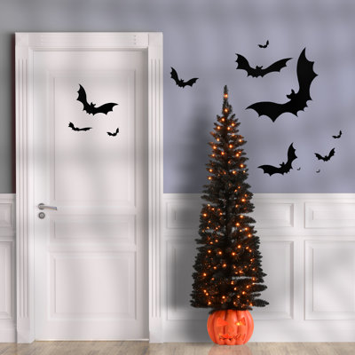 6 ft. Halloween Half Tree with Orange Lights