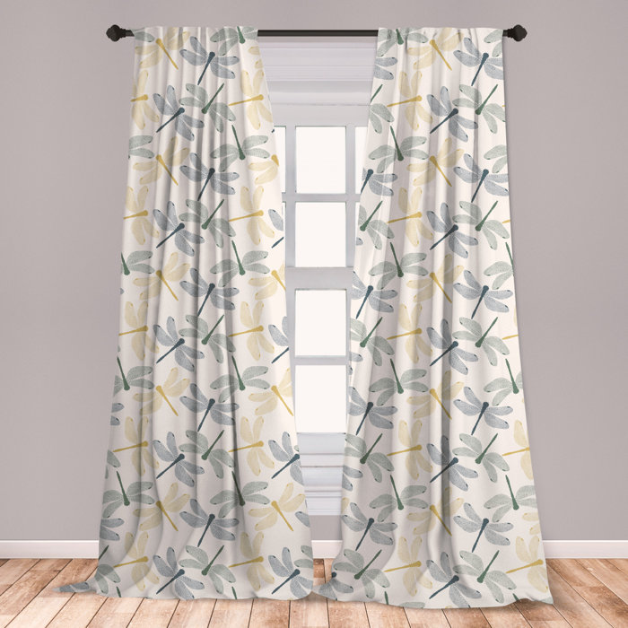 East Urban Home Ambesonne Dragonfly Curtains Colourful Ambesonne Dragonfly Curtains