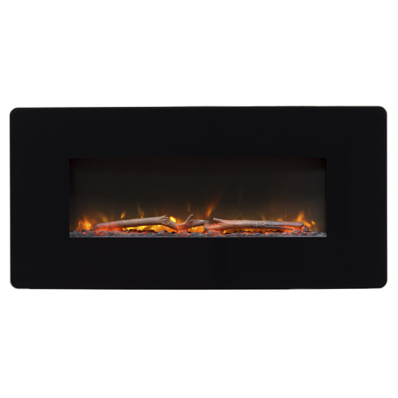 Ebern Designs Stockwell Curved Glass Wall Mounted Electric
