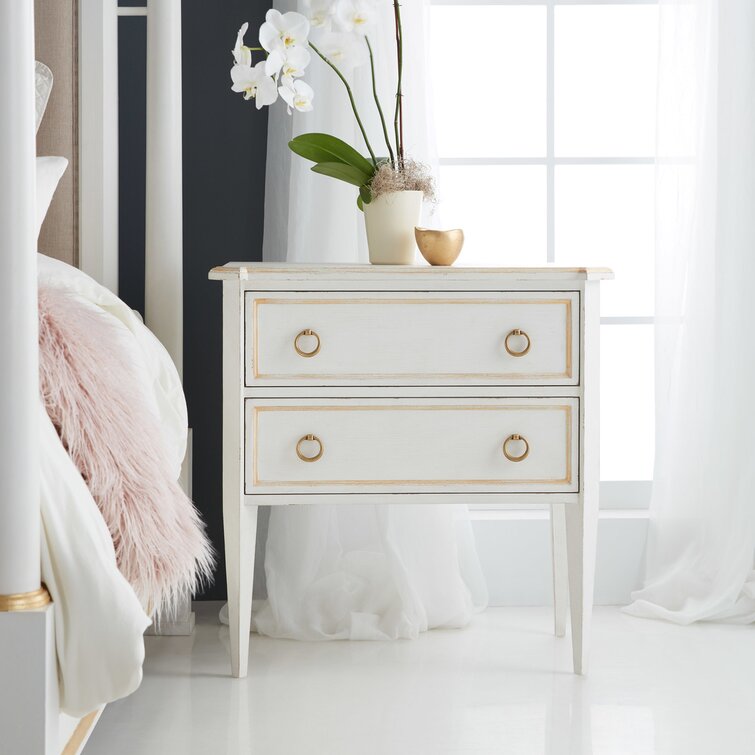 nightstand with gold hardware