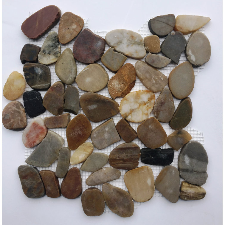 Black Natural River Rock Mosaic Stone Pebble Tile 30 sq ft 