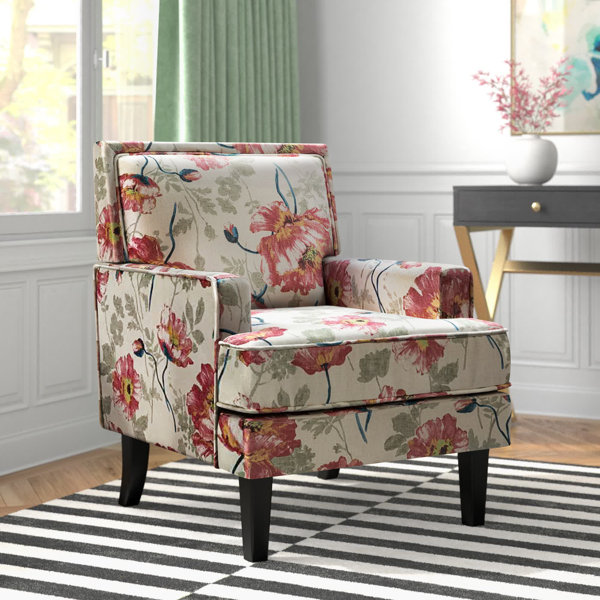 avenue greene fremont checkered pattern accent chair