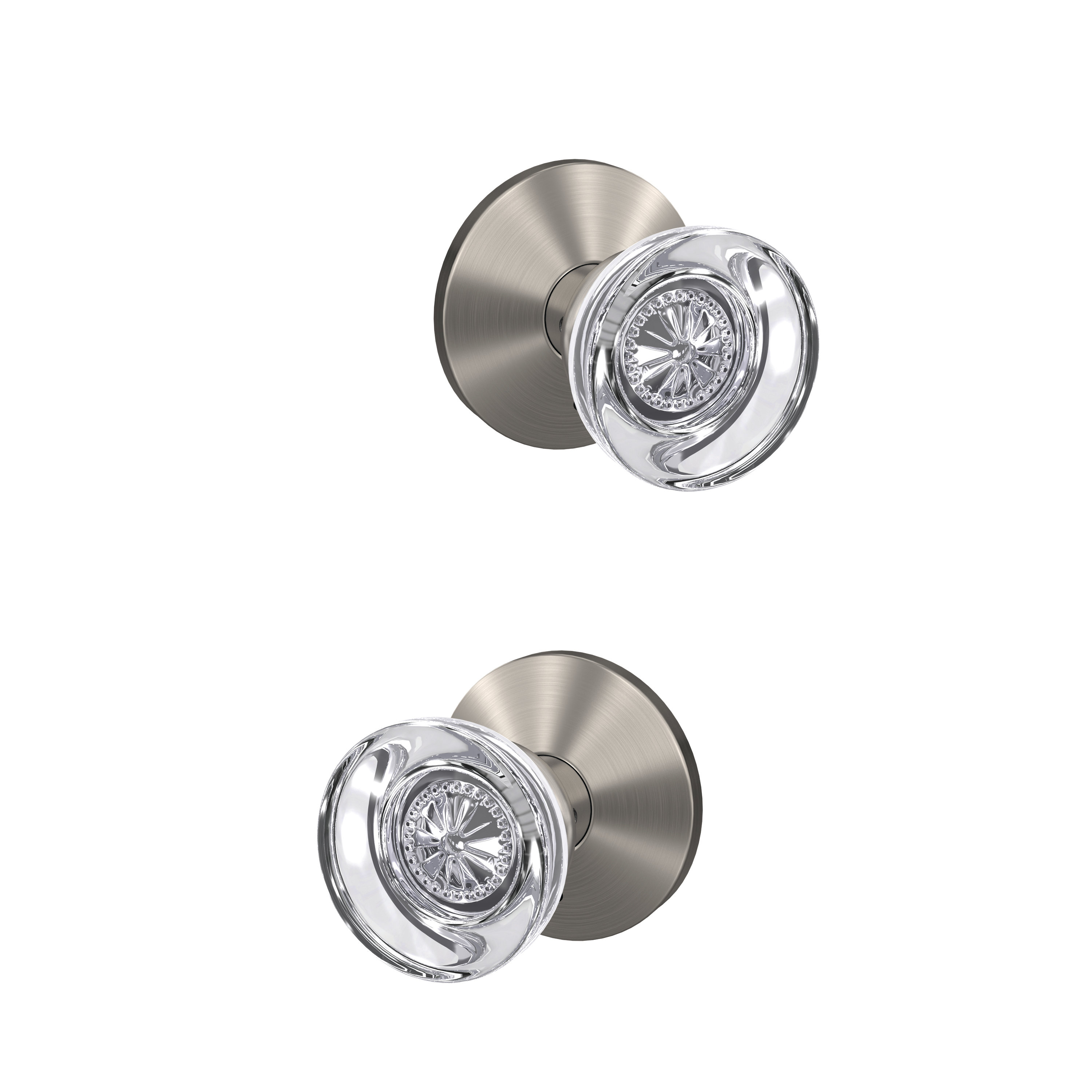 Fc172hob619kin Schlage Hobson Non Turning Glass Knob With Kinsler