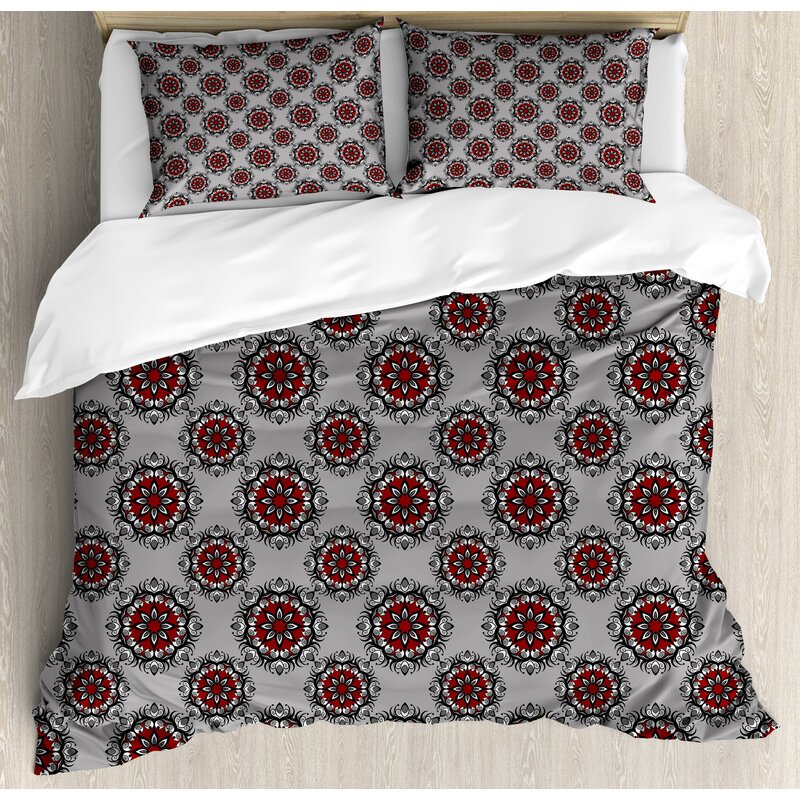 Ambesonne Persian Moroccan Middle Eastern Design With Flower Duvet