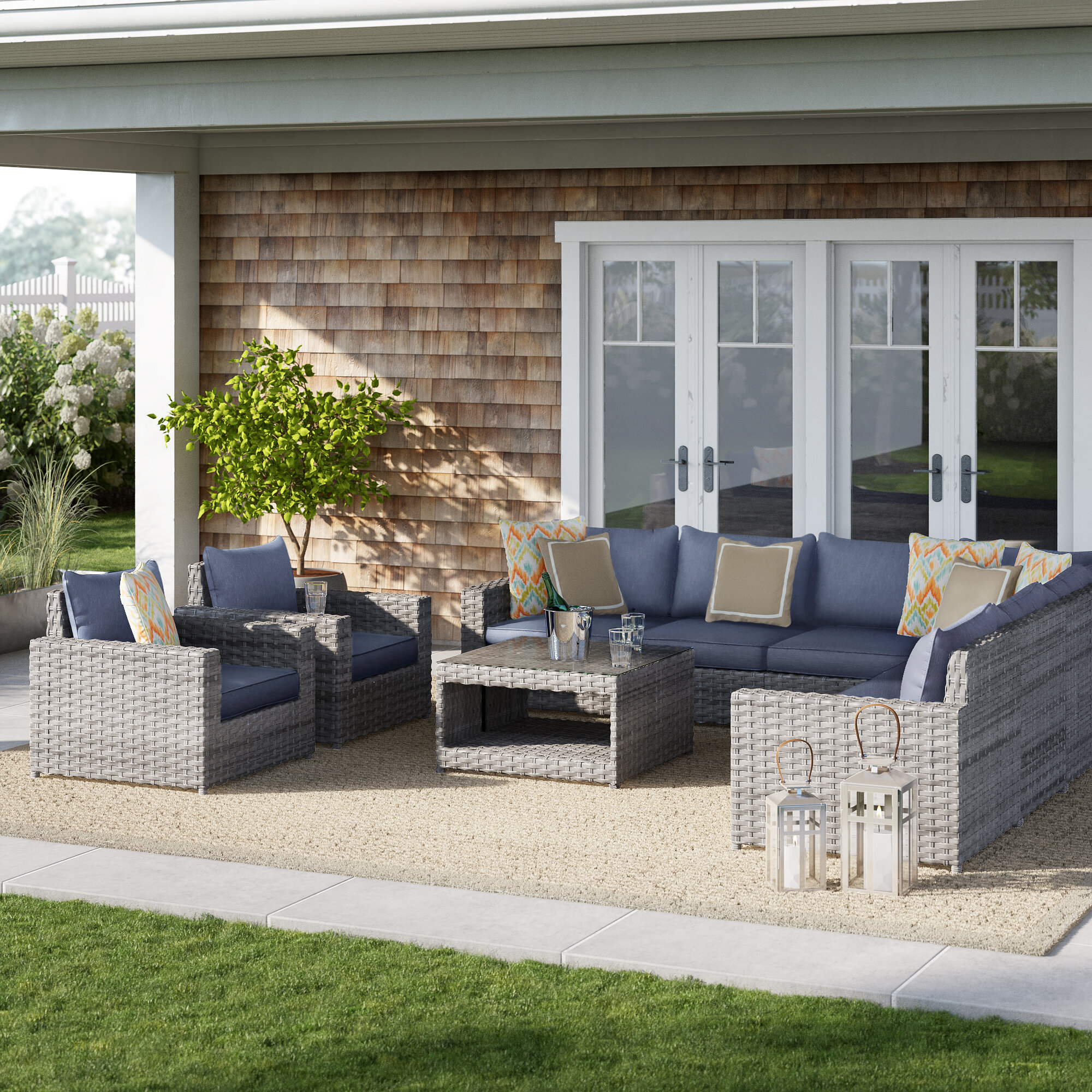 kordell 9 piece rattan sectional seating