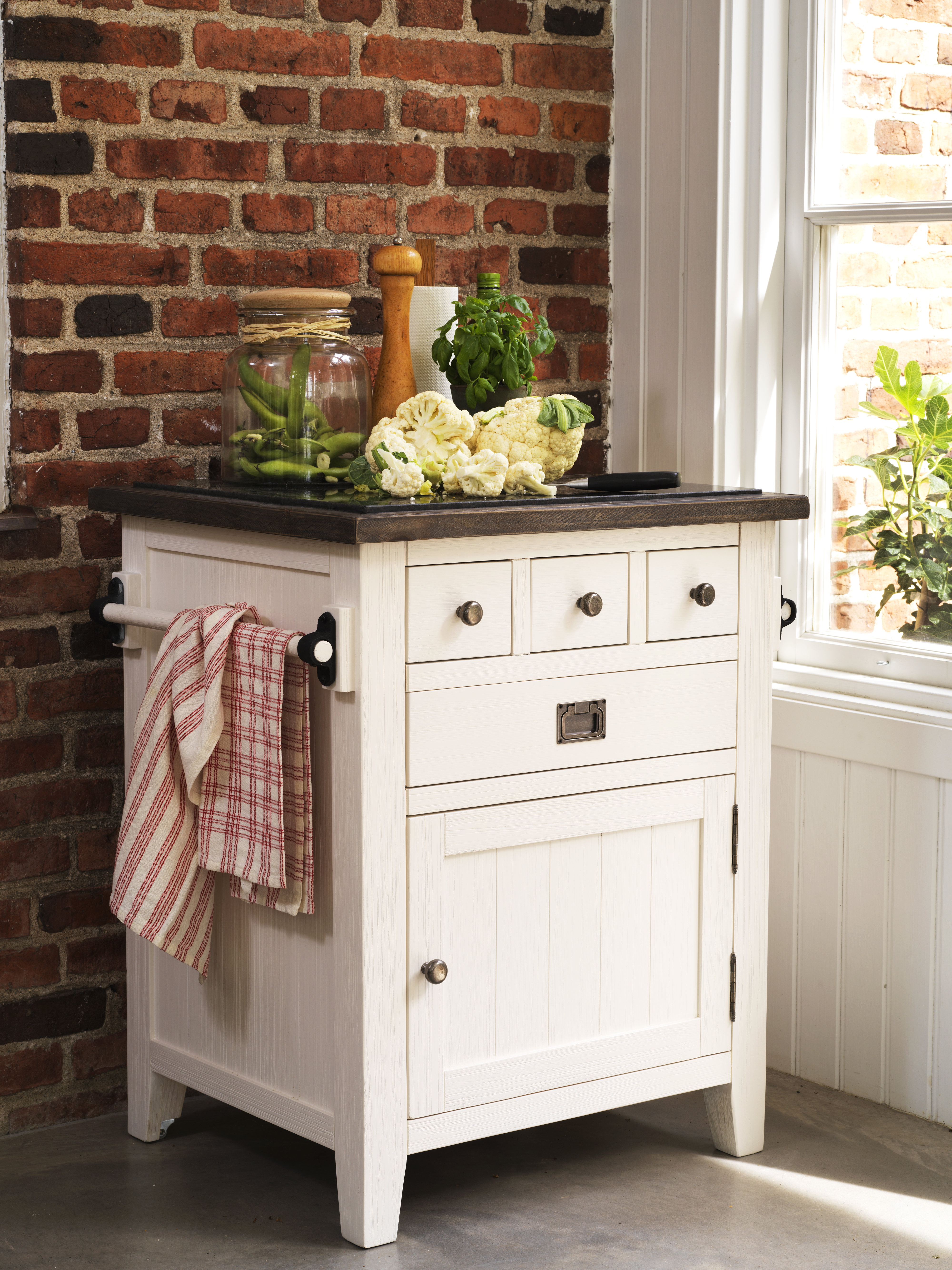 Küchenwagen Weiß Mit Granitplatte