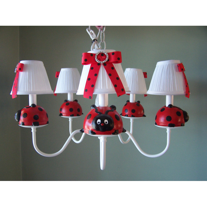 Little Ladybug 3 - Light Shaded Classic Chandelier