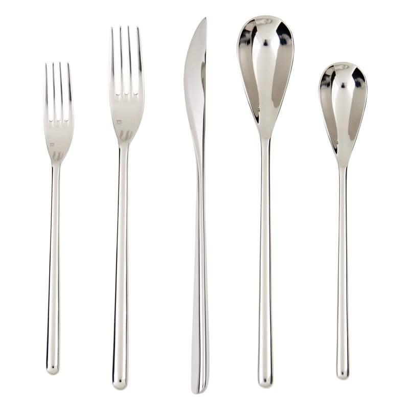 Fortessa Dragonfly 5 Piece 18 10 Stainless Steel Flatware Set Service For 1 Reviews Wayfair