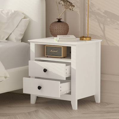 21.7'' Tall 2 - Drawer Nightstand in White