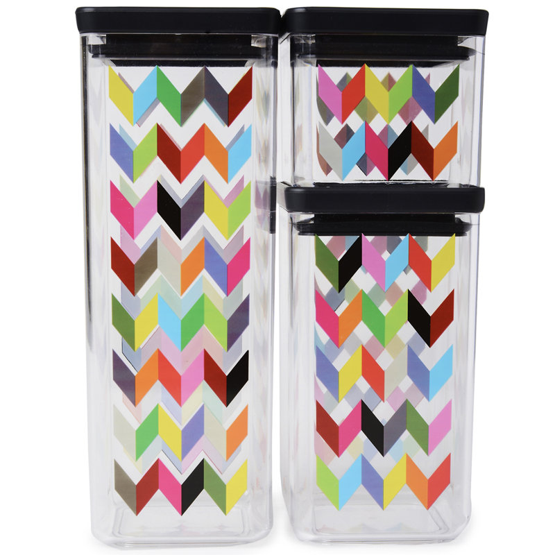 French Bull Ziggy Airtight Food Storage 3 Piece Kitchen Canister Set