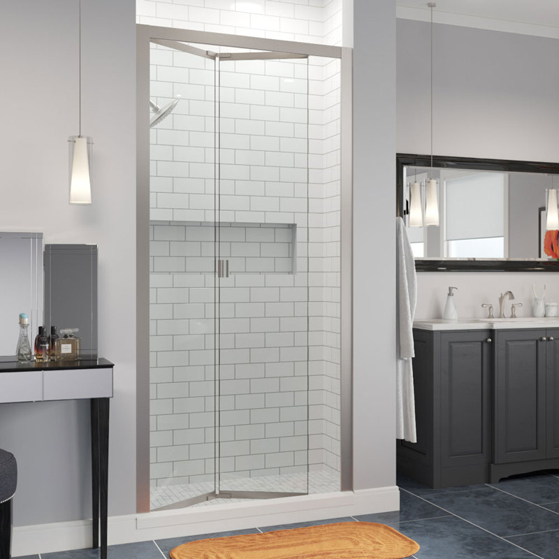Basco Infinity Bifold 33 X 67 Folding Semi Frameless Shower Door Wayfair