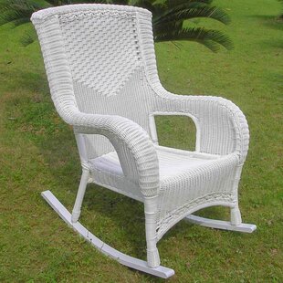 White Wicker Rattan Patio Rocking Chairs Gliders You Ll Love In 2021 Wayfair