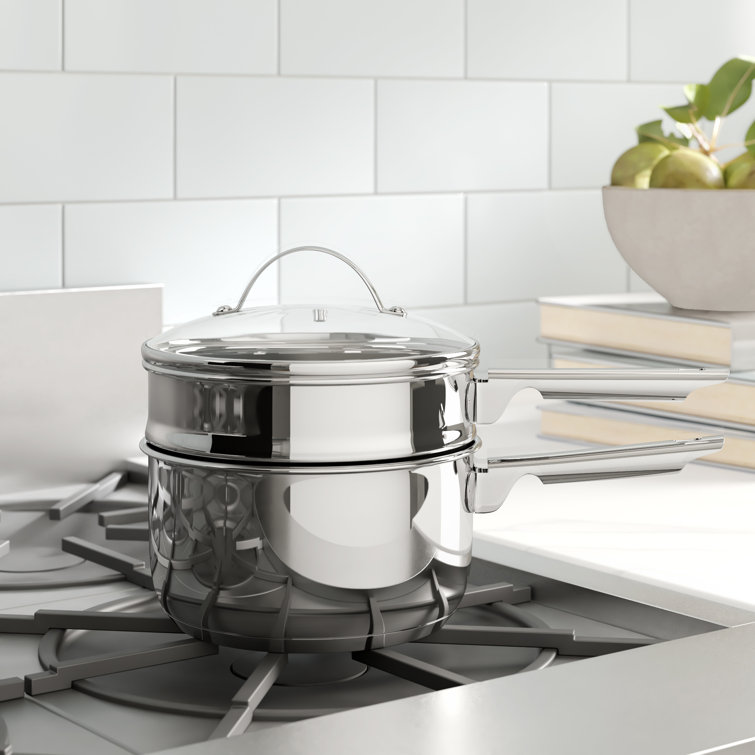 Ebern Designs Schurman 2 qt. Stainless Steel Double Boiler with Lid