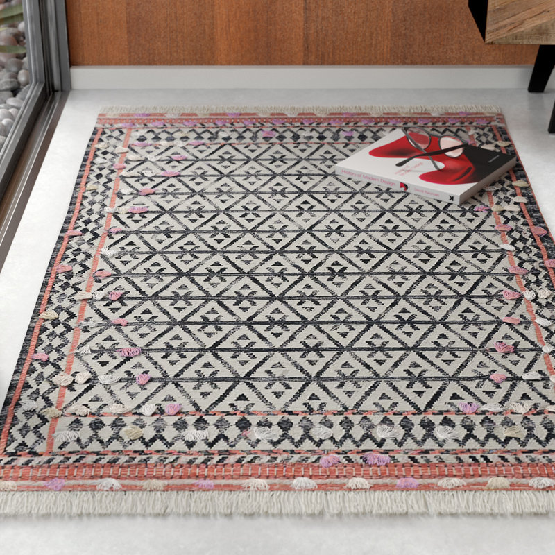 Velma Southwestern Handwoven Wool Cotton Charcoal Area Rug Reviews Allmodern