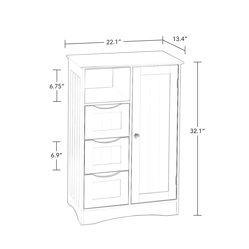 Andover Mills Ashland 22 05 W X 32 1 H X 13 39 D Free Standing Bathroom Cabinet Reviews Wayfair