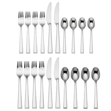 Details about   Mikasa 5174903 Virtuoso Frost  20-Piece 18/10 Stainless Steel Flatware Set 