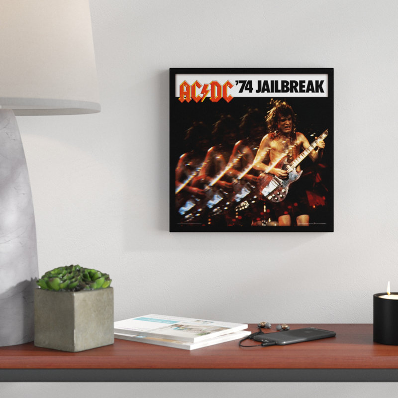 East Urban Home Acdc 74 Jailbreak Album Cover Framed Wall Art Wayfair Co Uk