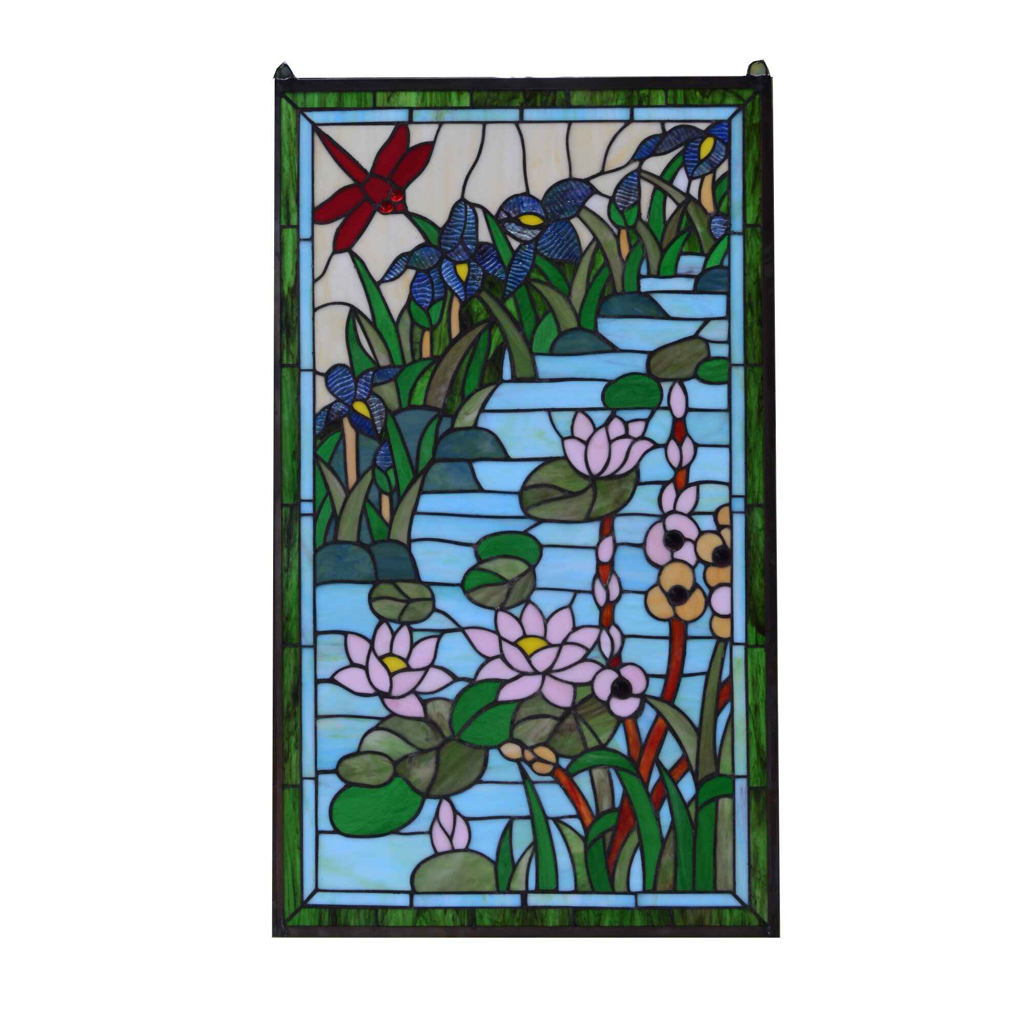 Bungalow Rose Waterlily Lotus Dragonfly Flower Pond Stained Glass ...