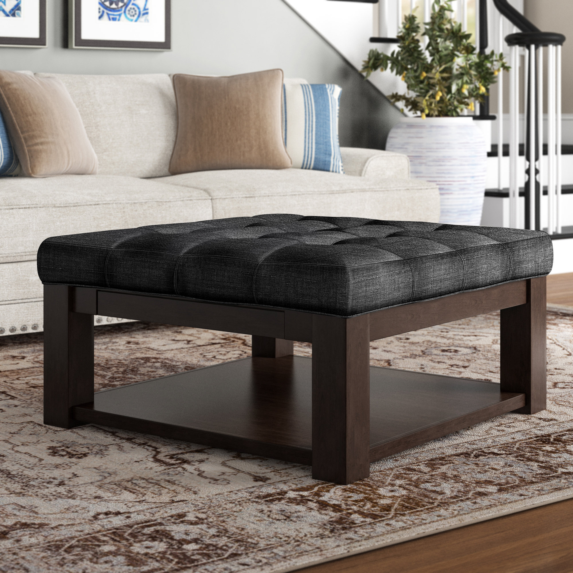 Three Posts Abshire Tufted Cocktail Ottoman Reviews Wayfair