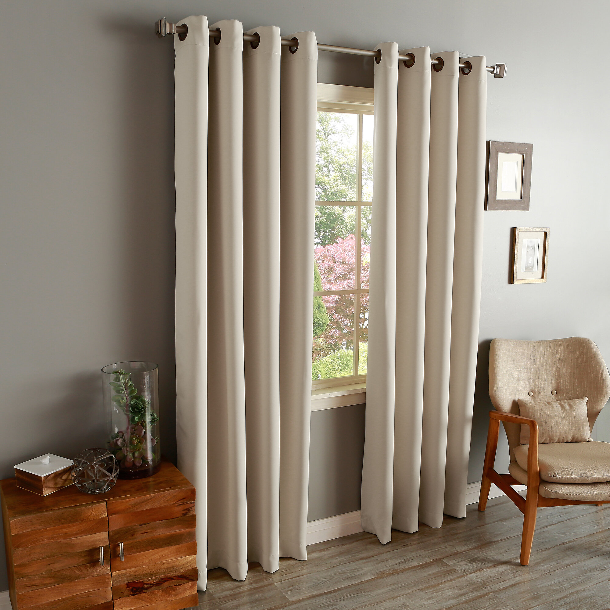 Details about   2PC HEAVY THICK SOLID GROMMET PANEL WINDOW CURTAIN DRAPES BLACKOUT FLOCKING AAA 