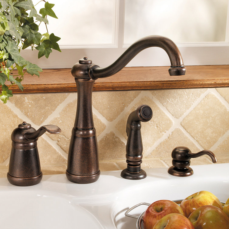Marielle Single Handle Kitchen Faucet with Side Spray and Soap Dispenser