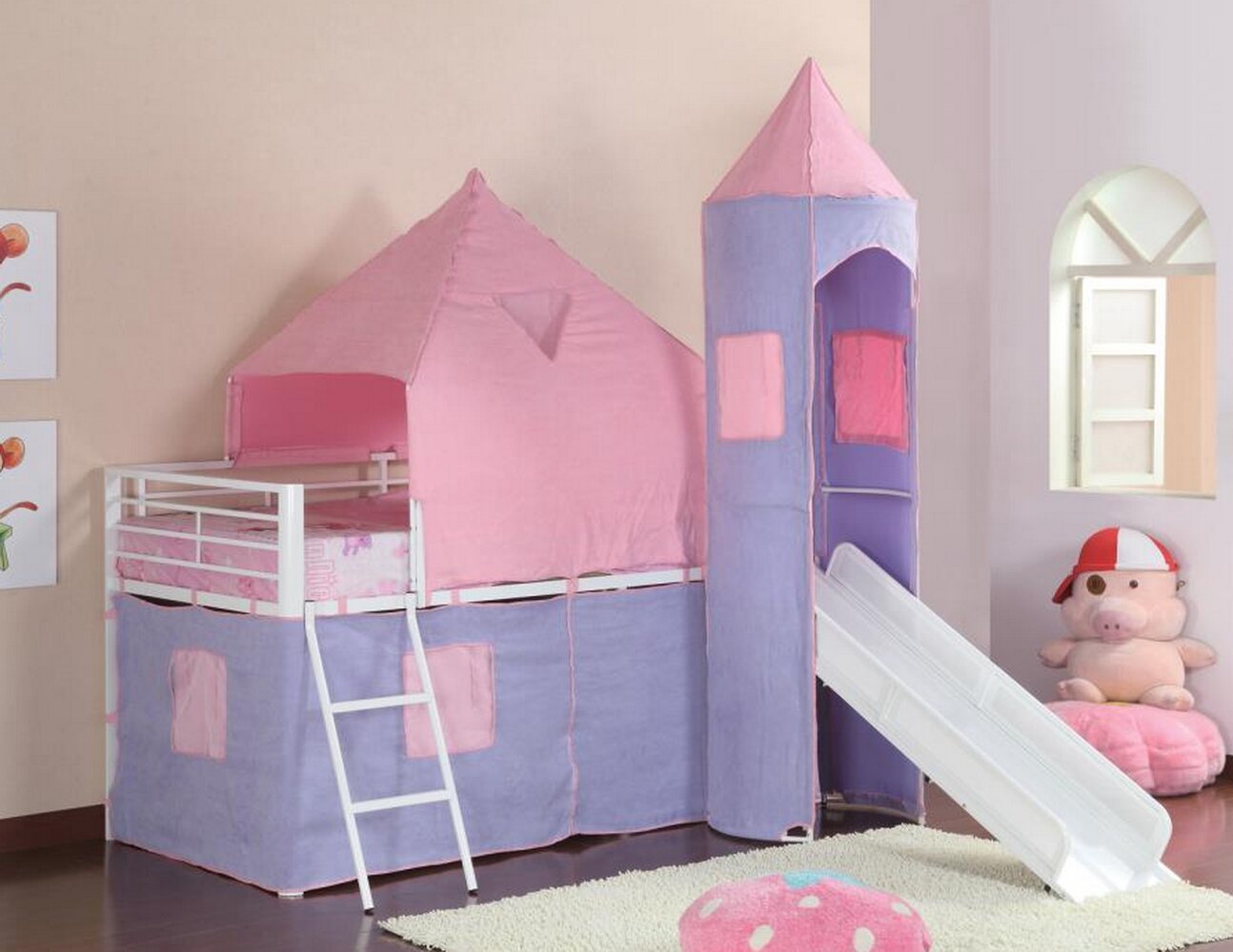 Castle Pink Twin Bed Tents For Kids Door Fits Twin Size Mattress New