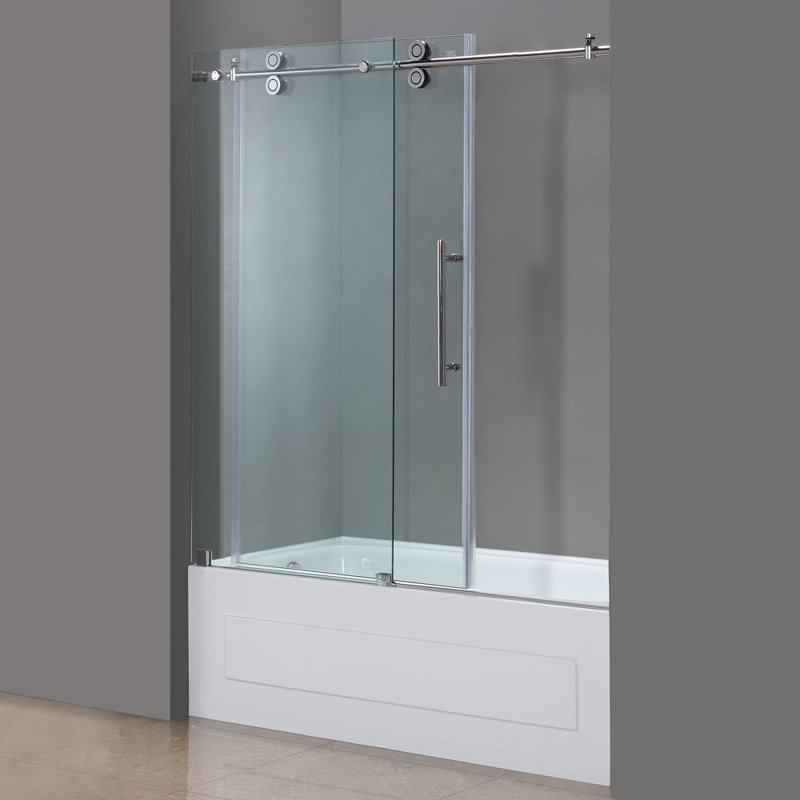 Aston Langham 60 X 60 Single Sliding Completely Frameless Tub