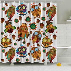 Owl Friends Print Shower Curtain