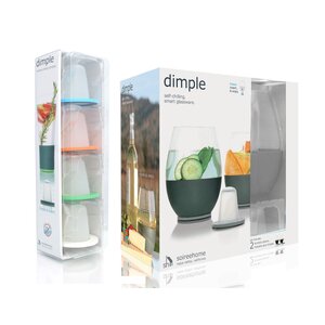 Dimple 22 Oz. Stemless Wine Glass with Chilling Inserts