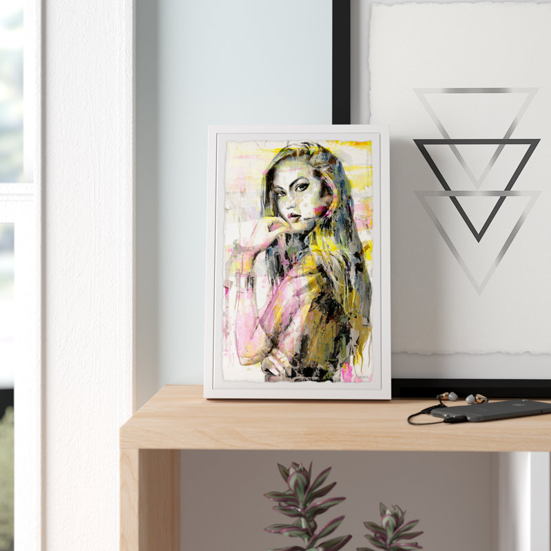 Trule Teen Girl In Colors By Parvez Taj Picture Frame Painting