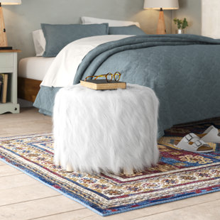 Comfortable Furry Polyester Round Stool Cover Home Decor 11-16 Inch Diameter 