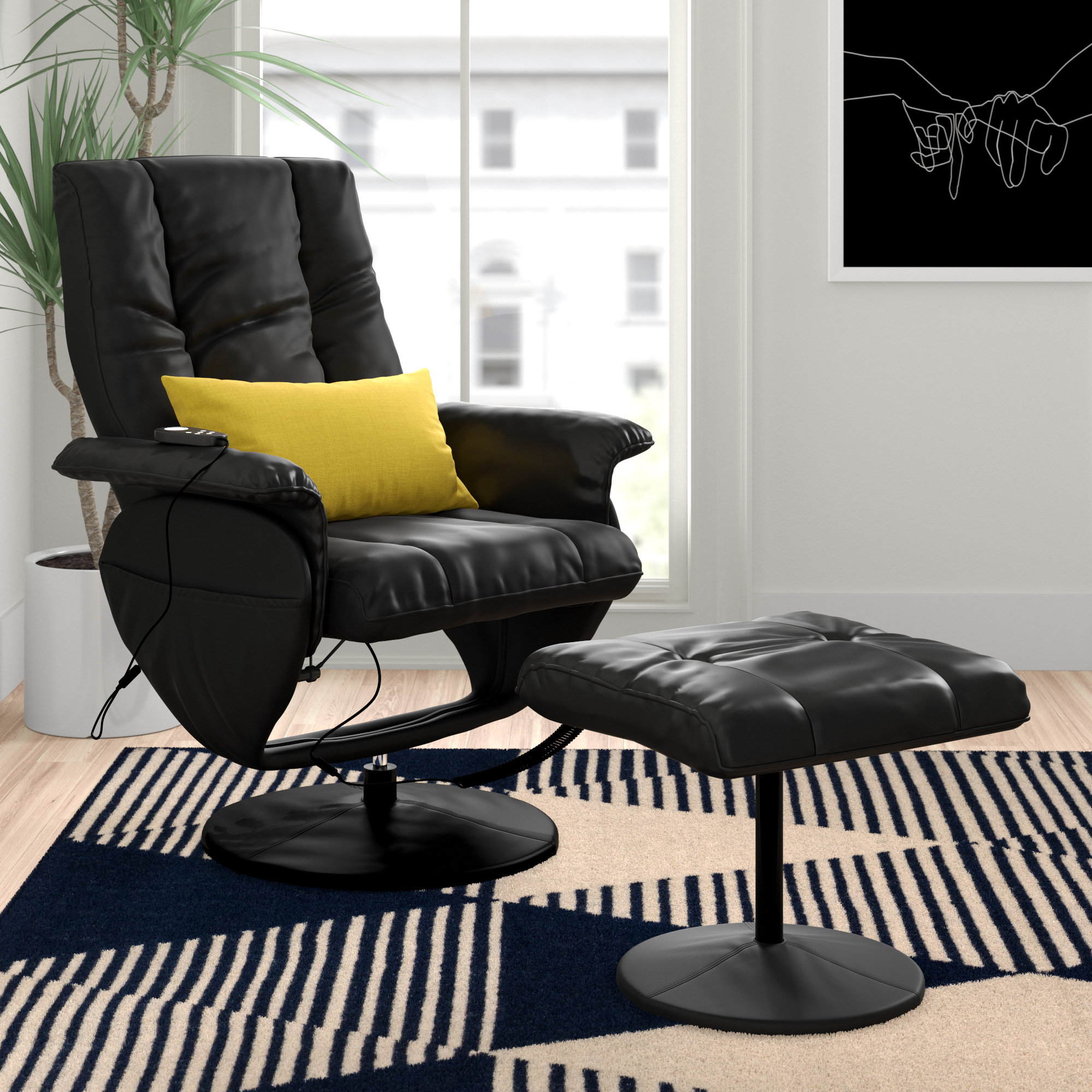 Zipcode Design Reclining Massage Chair With Ottoman Reviews Wayfair