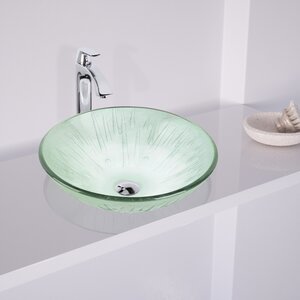 Icicles Glass Circular Vessel Bathroom Sink