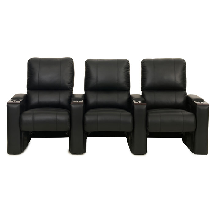 Manual Rocker Recline Home Theater Sofa Row Of 3