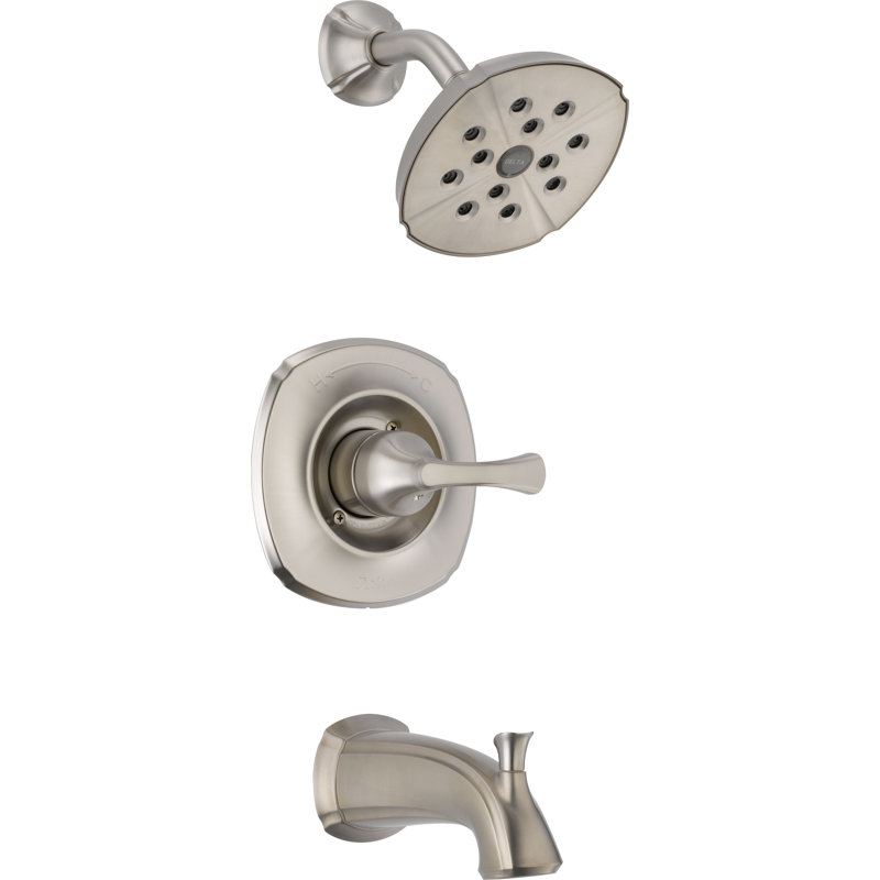 T14492 Ss Rb Cz Delta Addison Diverter Tub And Shower Faucet With Lever Handle And Monitor Reviews Wayfair