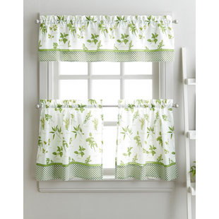 Yellow Classic Design Pocket Three Kitchen Curtains Tie Backs cherelle herb graden kitchen curtains