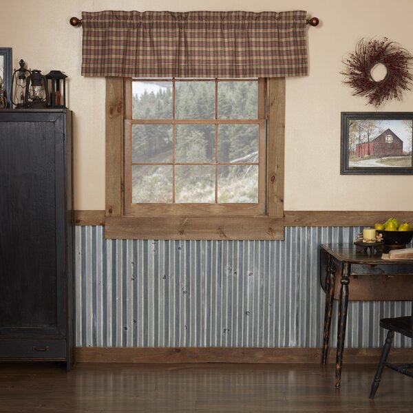 1 Gray Area Loons Rustic Plaid Country Cabin Cotton Lined Valance 60" x 14" 