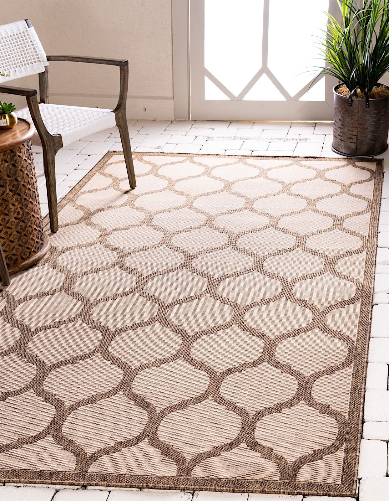 veranda indoor outdoor rug collection on Rugpal Veranda Geometric Wheat Indoor Outdoor Area Rug Wayfair