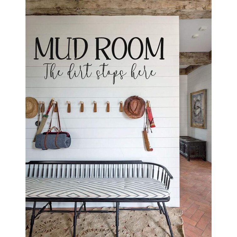wall vinyls decals art THE MUD ROOM the dirt stops here The Mud room wall decal Laundry Vinyl Wall Decal Wall decal quote