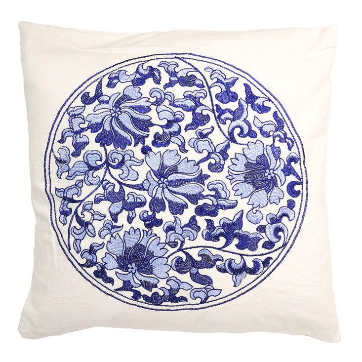 Wildon Home Traditional Chinese Floral Decorative Cotton Throw Pillow Wayfair