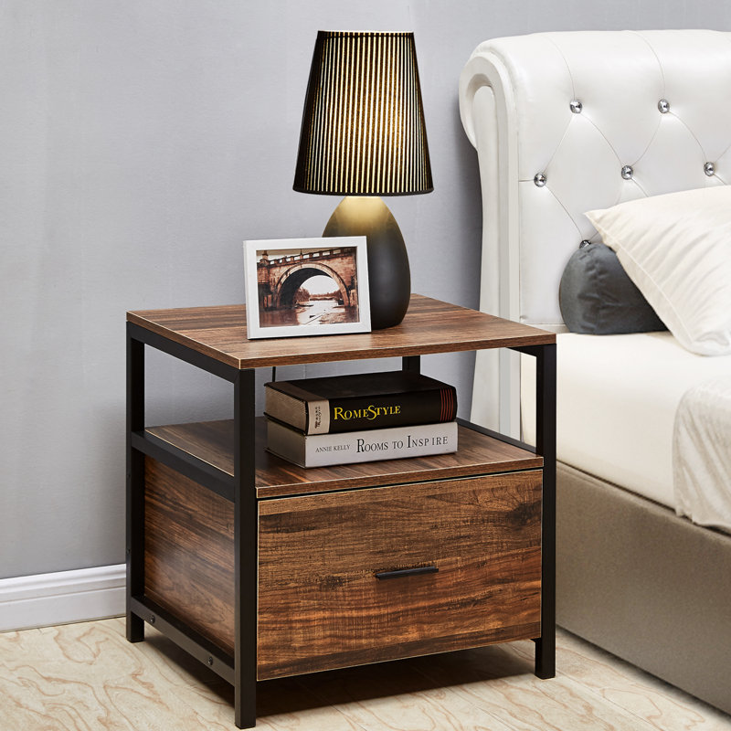 Union Rustic Holton Iron Nightstand & Reviews | Wayfair