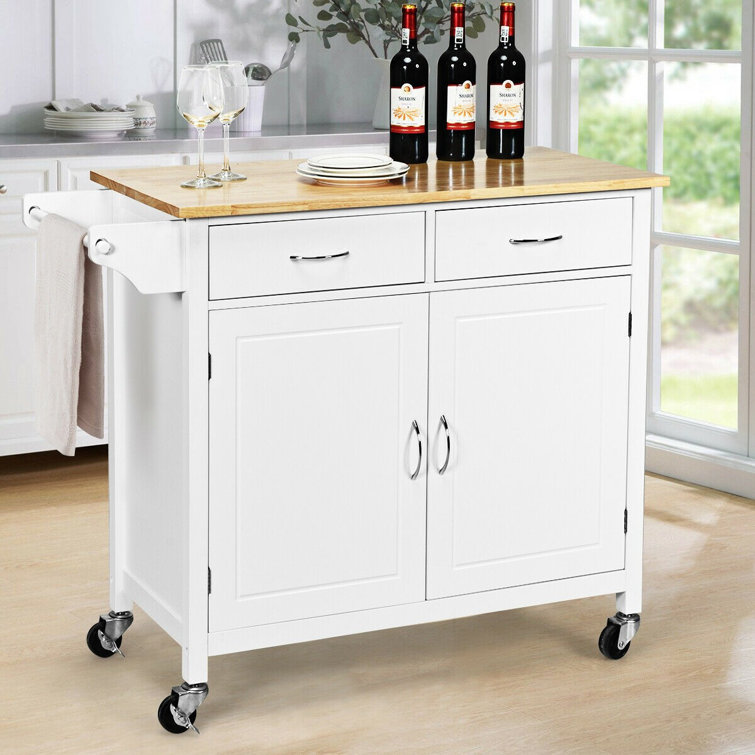 Latitude Run Burghart Rolling Island Kitchen Cart Wayfair