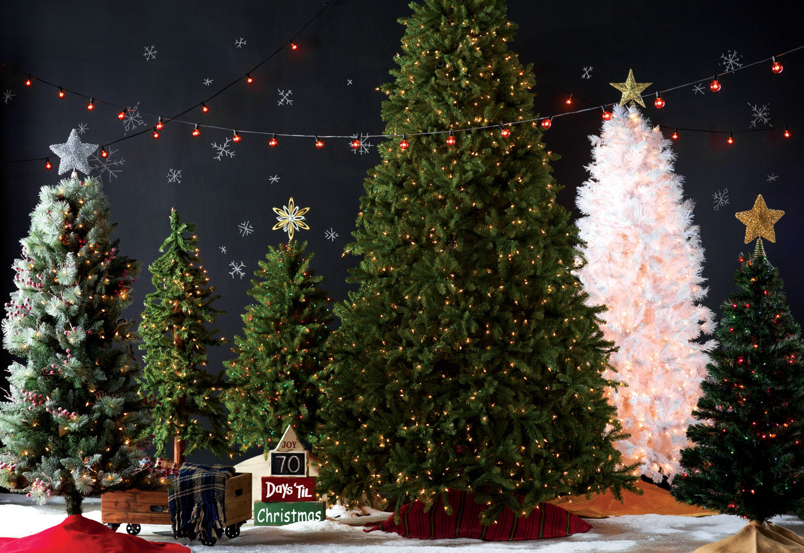 Wispy Willow 90’’ Lighted Artificial Pine Christmas Tree | BigEasyMart.com