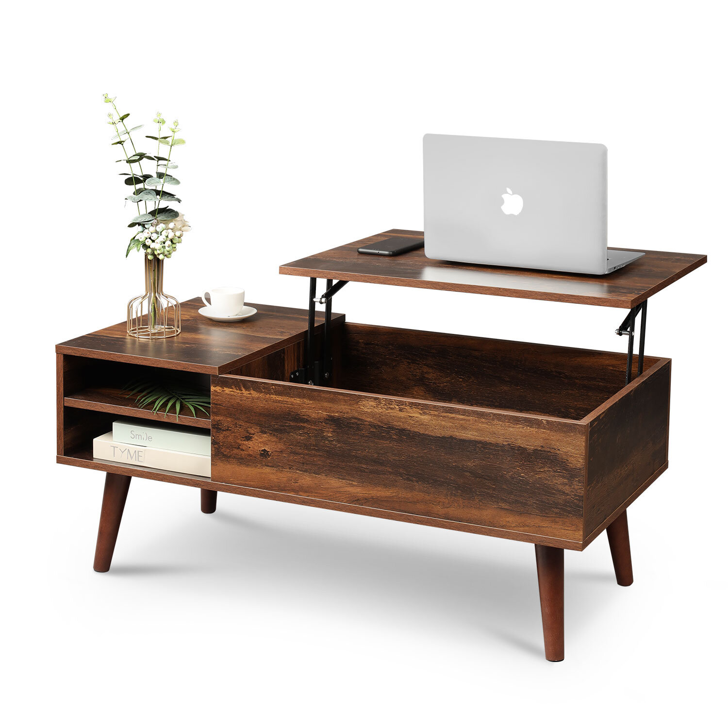Karma Lift Top Extendable Solid Coffee Table with Storage