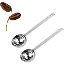 coffee scoop 3-piece set Stainless steel coffee measure scoop 1-tbsp short handle tablespoon measure spoon powder brewing milk 15 ml, silver suitable for ground coffee