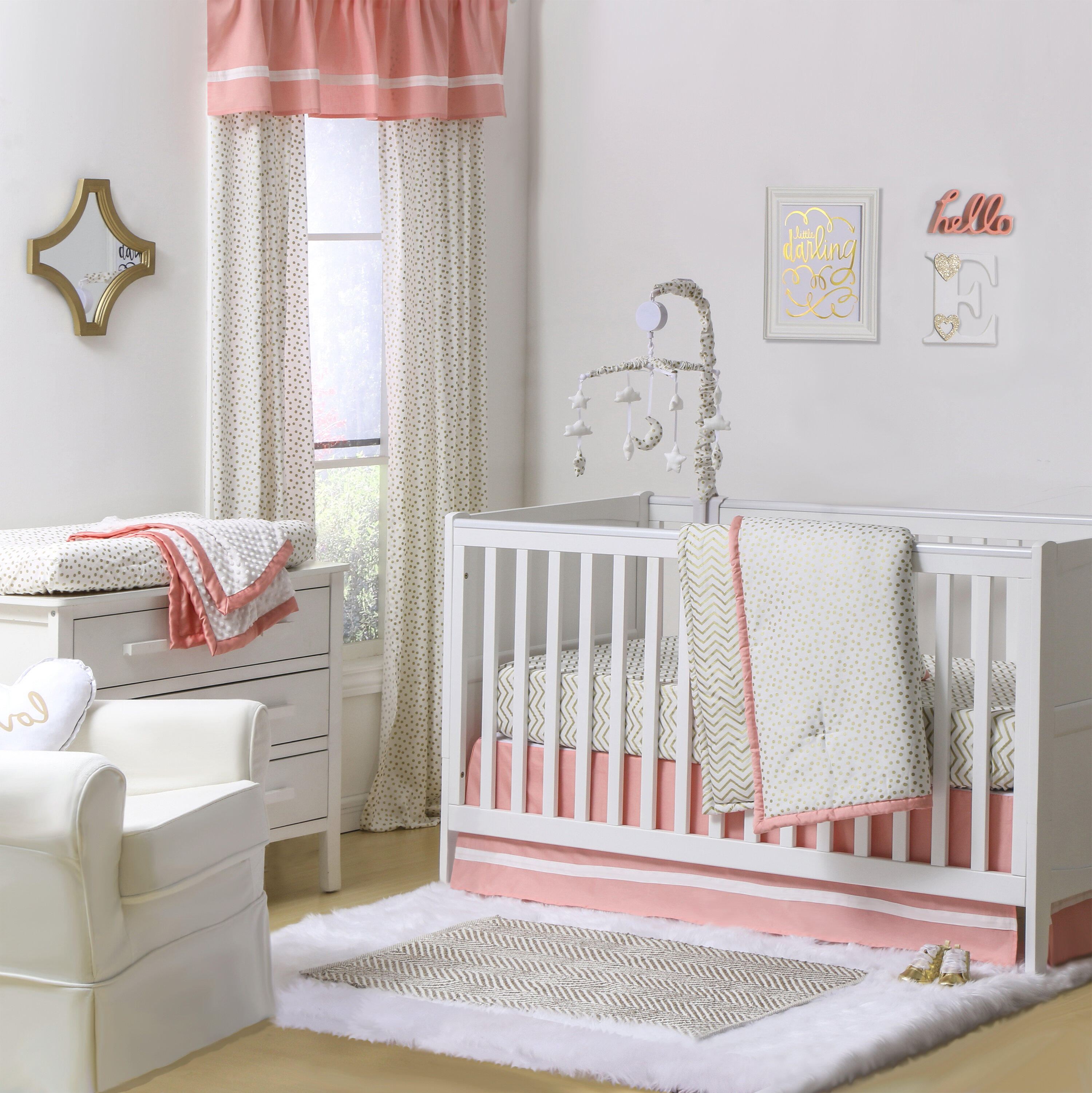 solid pink crib bedding