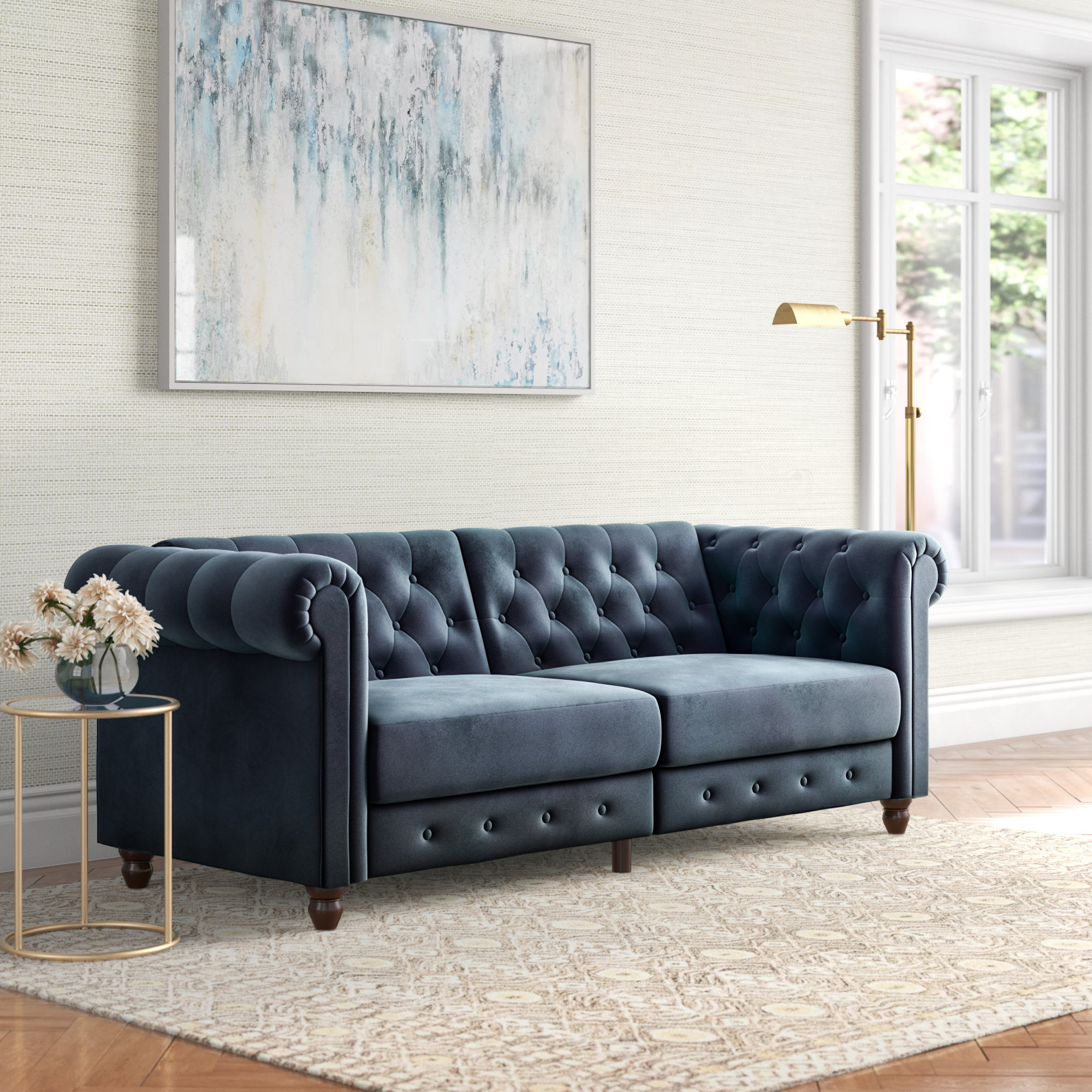 Dallas Velvet 89 5 Rolled Arm Sofa Reviews Joss Main Dallas Velvet 89 5 Rolled Arm Sofa