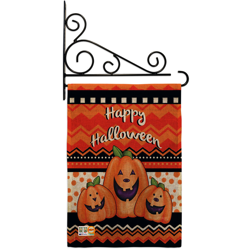 Breeze Decor Halloween Trio 2 Sided Polyester 19 X 13 In Flag Set